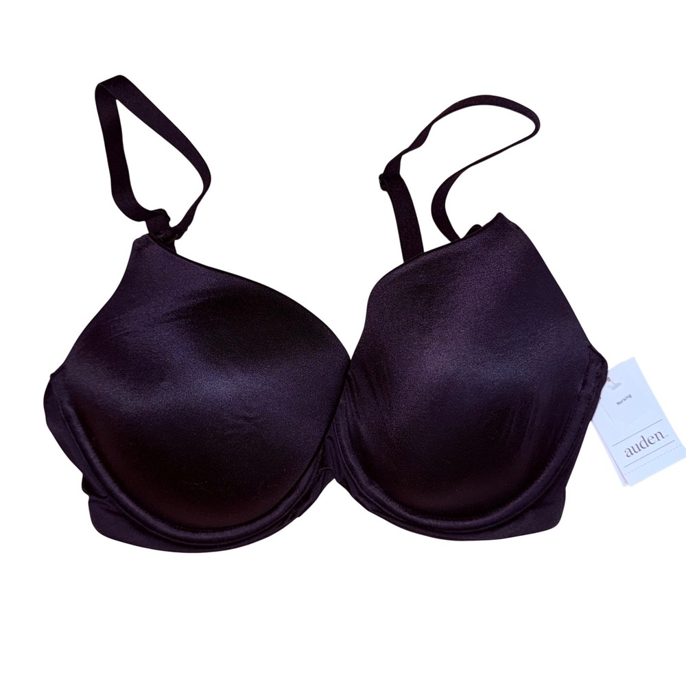 Auden‎ Black Nursing T-Shirt Bra Lightly Lined Comfort Wire 34DD NWT